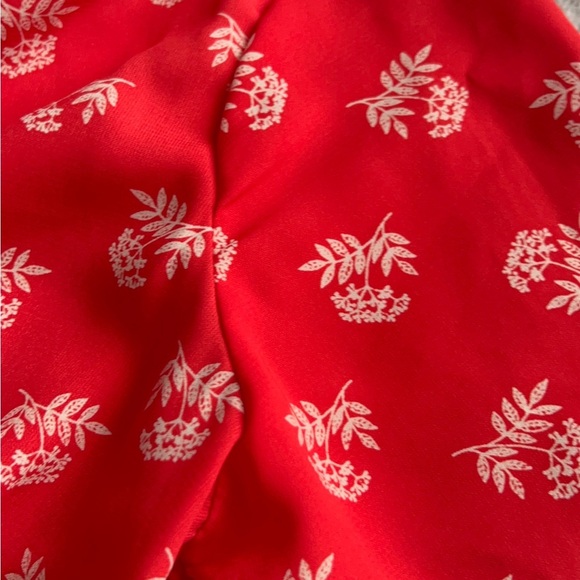 Dress Forum Ditsy Cottage Floral Print Cottagecore Wrap Dress Red White Small - Picture 5 of 15